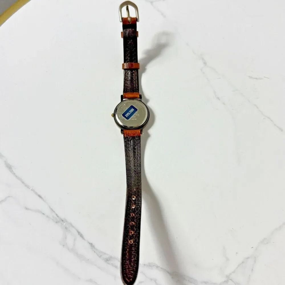 Lorus Mickey Mouse Watch Rose Gold Silhouette Ladies Brown Leather Disney Japan